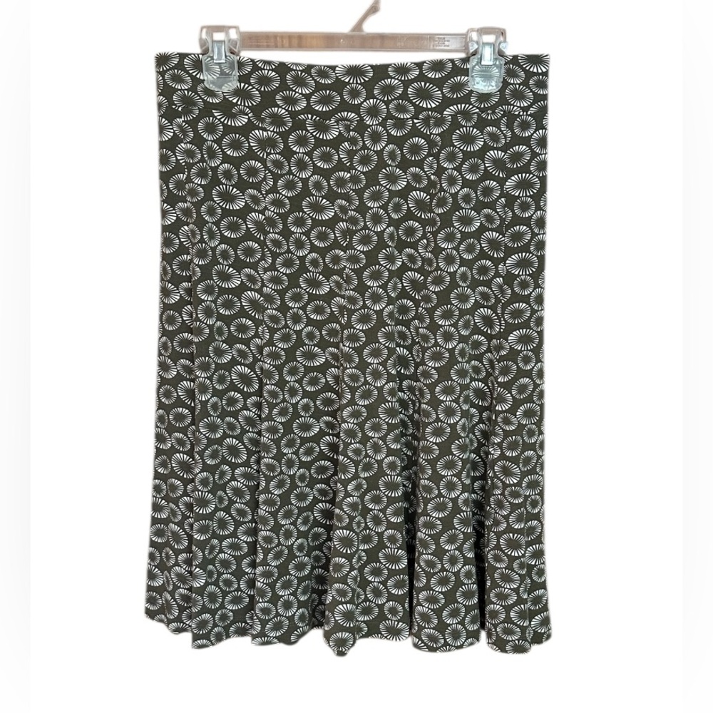 Boden Geometric Soft Viscose Pull-On Skirt-Elastic Waist-Brown/White Size 12R